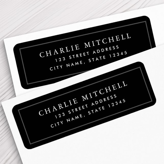 Elegant black return address label (Creator Uploaded)