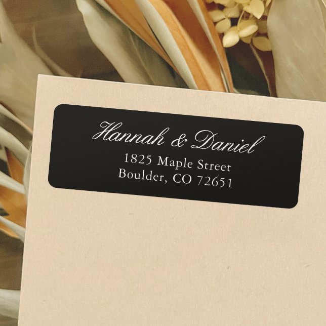 Elegant Black Return Address Label (Creator Uploaded)
