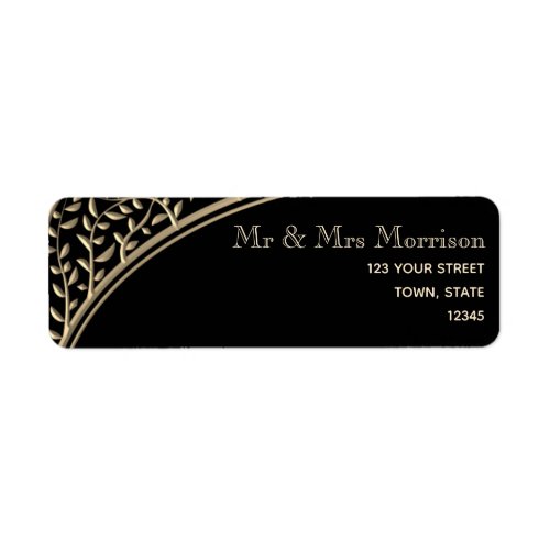 Elegant Black Return Address Label