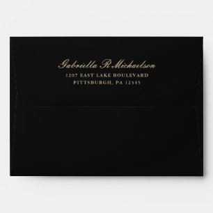 Elegant Black Return Address Wedding Envelope