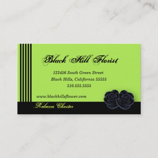 Customizable Elegant Black Rose Business Card