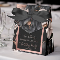 Elegant black rose gold birthday favors template favor boxes