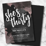 Elegant Black Rose Gold Birthday Invitation<br><div class="desc">Fun Girly Watercolor Black Rose Gold 30th Birthday Invitation. You can change it to any birthday year! 30, 40, 50 or even for other events! Let's celebrate that she's thirty with this elegant but girly black and pink or rose gold thirtieth birthday party invite. Featuring a black background and faux...</div>