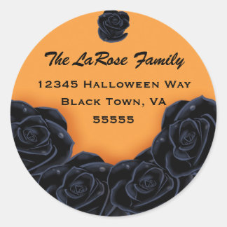 Elegant Black Roses Classic Round Sticker