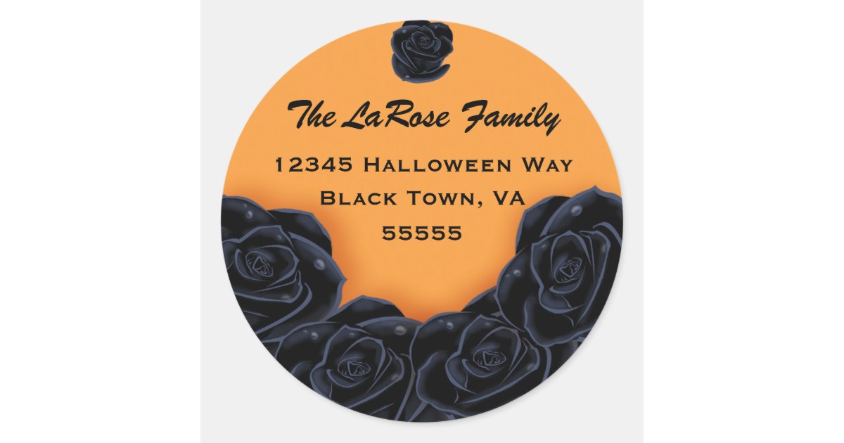 Elegant Black Roses Classic Round Sticker | Zazzle