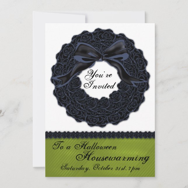 Elegant Black Roses Invitation (Front)