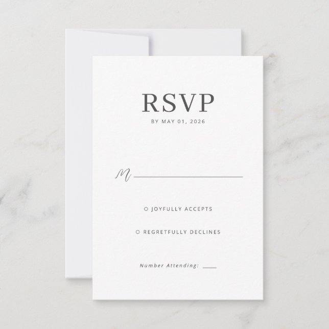 Elegant Black RSVP Card (Front)