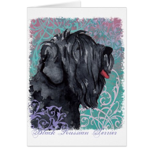 Elegant Black Russian Terrier Card