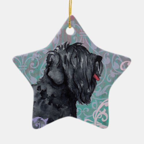 Elegant Black Russian Terrier Ceramic Ornament