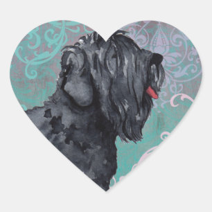 Elegant Black Russian Terrier Heart Sticker