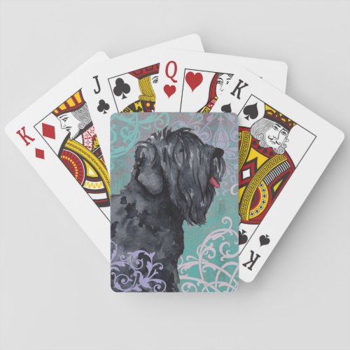 Elegant Black Russian Terrier Poker Cards