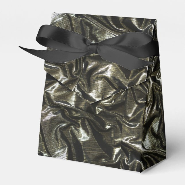 Elegant Black satin look favor box (Front Side)