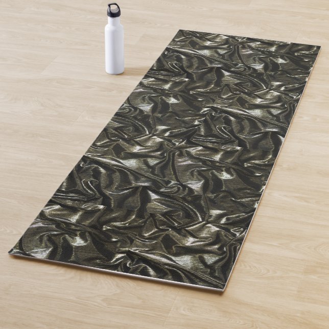 Elegant Black satin look yoga mat (In Situ)