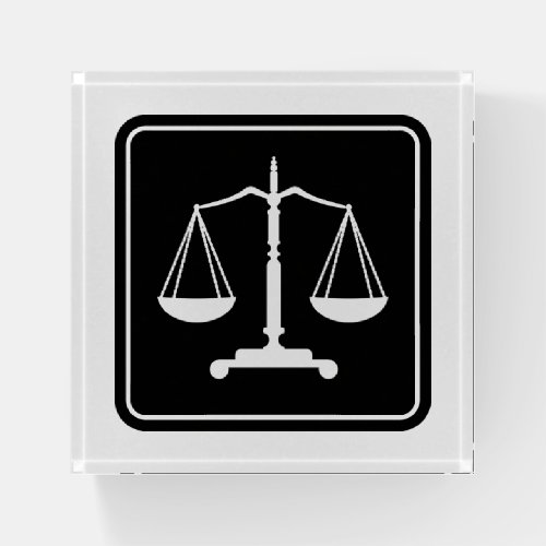 Elegant Black Scales of Justice  Lawyer Paperweight