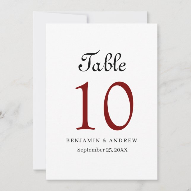 Elegant Black Script Acrylic Arch Table Number (Front)
