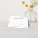Elegant Black Script Border 80th Birthday Party Place Card<br><div class="desc">Elegant Black Script Border 80th Birthday Party.  A minimalist modern text design for your eightieth which is fully customisable,  with a single line border. Change the words as required.</div>