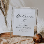 elegant black script bridal shower welcome sign<br><div class="desc">simple modern black script on a white sign. The text and colors on this sign poster can be edited.</div>