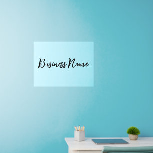 Elegant Black Script Business Name Text Template Wall Decal