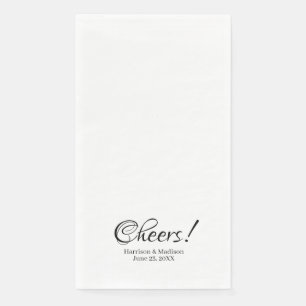 Elegant black script custom names text Wedding Paper Guest Towels