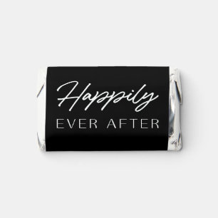 Elegant Black Script Happily Ever After Wedding Hershey's Miniatures