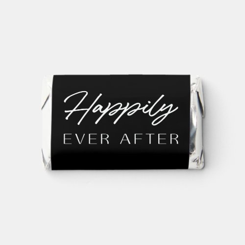 Elegant Black Script Happily Ever After Wedding