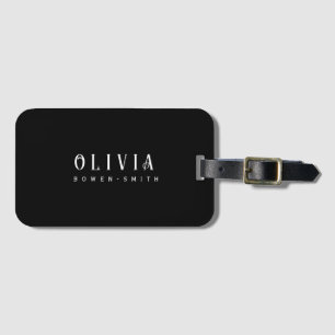 Elegant Black script Luggage Tag