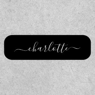 Elegant Black Script Modern Name Personalized Patch
