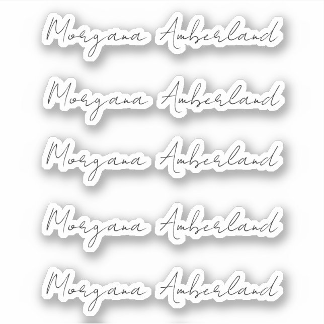 Elegant Black Script Name Office Cut Vinyl  Sticker (Front)