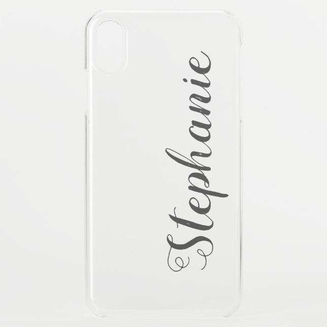 Elegant Black Script Personalized Uncommon iPhone Case (Back)