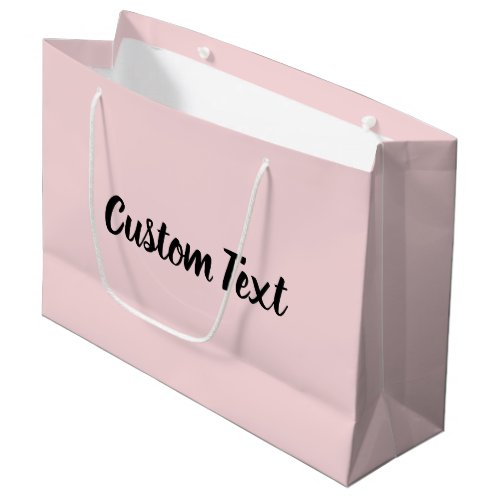 Elegant Black Script Text Template Pale Pink Large Gift Bag