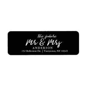 Elegant Black Script The Future Mr and Mrs Label