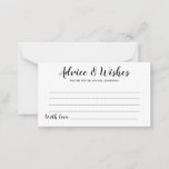 Elegant Black Script Wedding Advice & Wishes Card<br><div class="desc">Simple Elegant Black Script Wedding Advice & Wishes Card - Feel free to edit,  customize and personalize this simple yet beautiful wedding advice and wishes card. Edit options are available.</div>