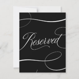 Elegant Black Script Wedding Reserved Table Sign | Zazzle