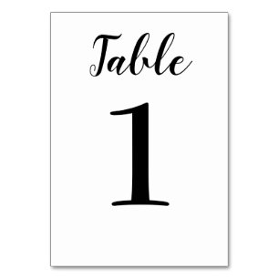 Elegant Black Script Wedding  Table Number