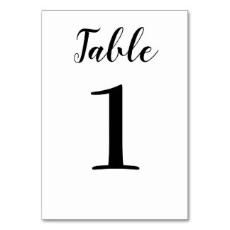 Elegant Black Script Wedding  Table Number