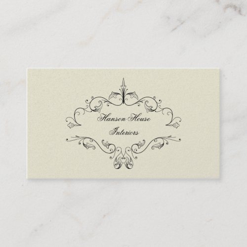 Elegant Black Scrolls Business Card