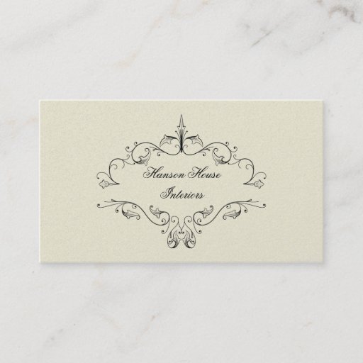 Customizable Elegant Black Scrolls Business Card