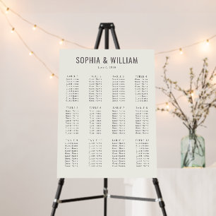 Elegant Black Seating Chart Foam Board