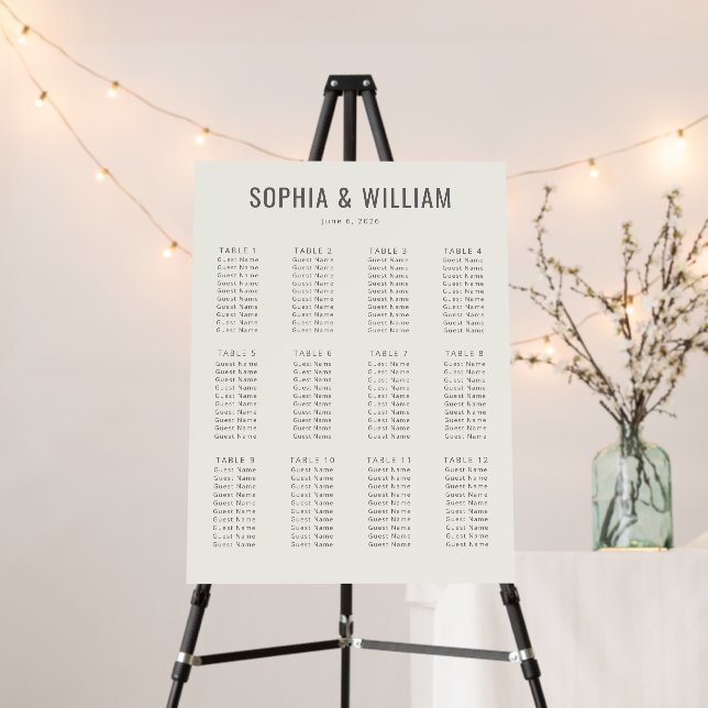 Elegant Black Seating Chart Foam Board (In Situ (Stand))