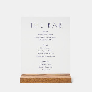 Elegant Black Serif Bar Menu Sign