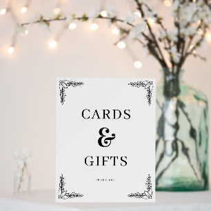 Elegant Black Serif Cards & Gifts Sign