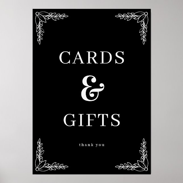 Elegant Black Serif Gratitude Sign Holder (Front)