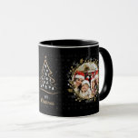Elegant Black Silver and Gold Christmas Wreaths Mug