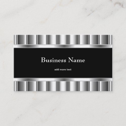 Elegant Black Silver Business Card