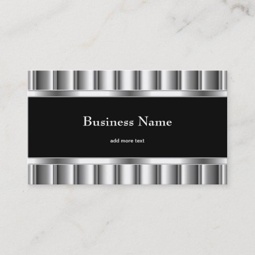 Customizable Elegant Black Silver Business Card