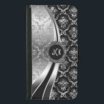 Elegant Black & Silver Floral Damask Wallet Phone Case For Samsung Galaxy S5<br><div class="desc">Black and silver tones shiny metallic floral damask. Custom and optional monogram. Several variation on this design, with different position of the elements. Not actual glitter or metallic finis, but digital image effect. If you need any help customizing, changing color, or anything else to any of my designs, contact ArtOnWear...</div>