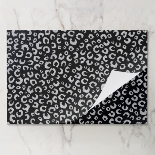 Elegant Black Silver Glitter Leopard Pattern Paper Pad