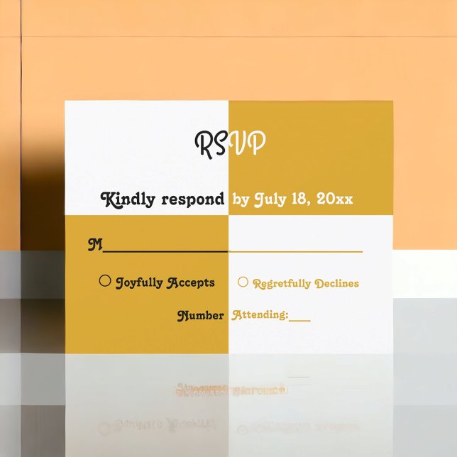 Elegant Black Silver Gold Modern Simple Wedding RSVP Card (Creator Uploaded)