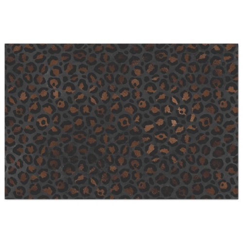 Elegant Black  Silver gray  Bronze Leopard Print  Tissue Paper