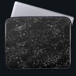Elegant Black & Silver gray Leopard Print Pattern  Laptop Sleeve<br><div class="desc">Black and Silver gray Leopard Print Pattern</div>